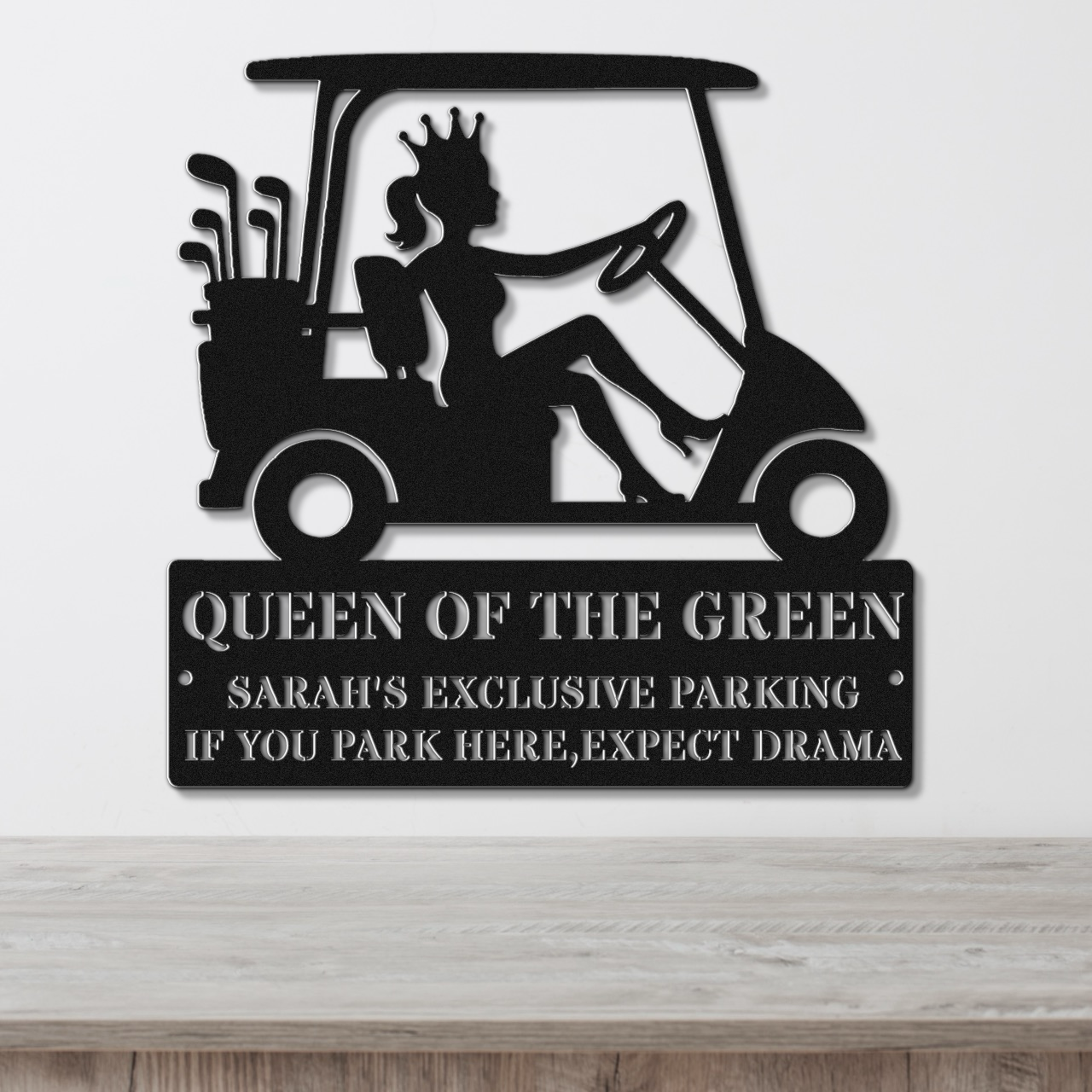 Queen of the green-personalized metal wall art