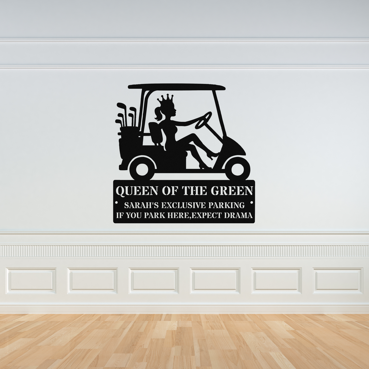 Queen of the green-personalized metal wall art