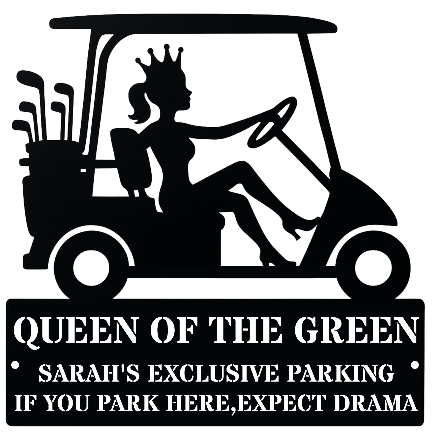 Queen of the green-personalized metal wall art