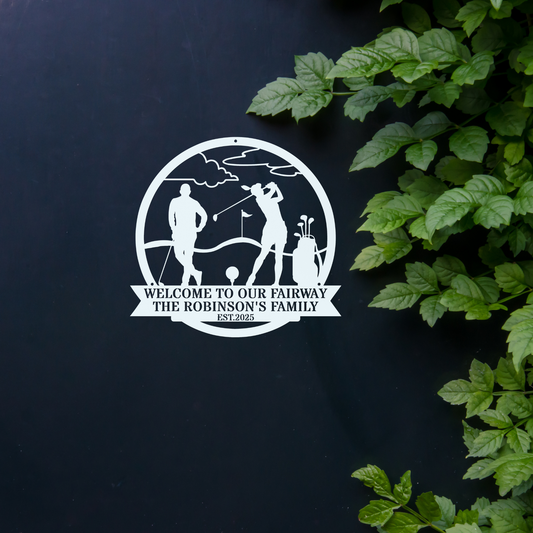 Welcome to our fairway-personalized metal wall art