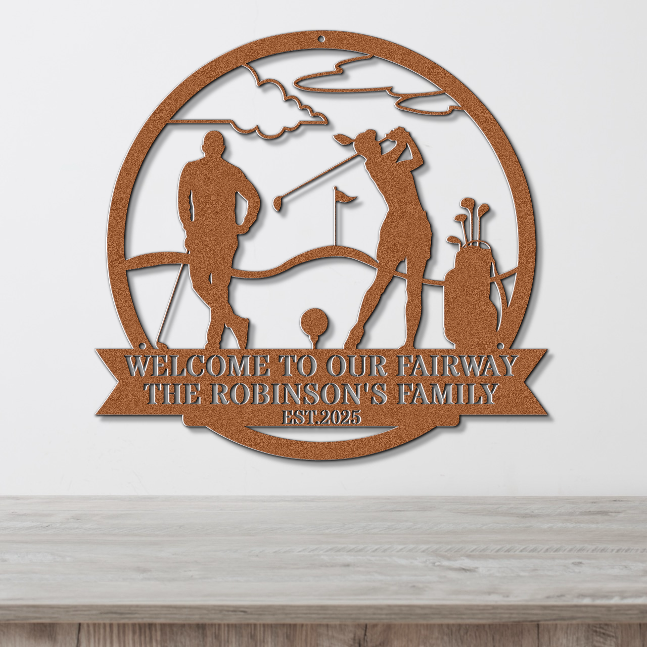 Welcome to our fairway-personalized metal wall art