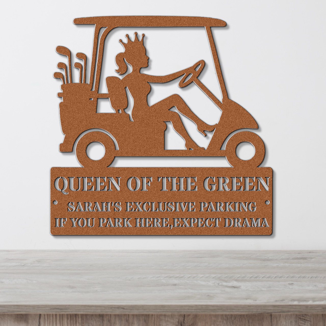 Queen of the green-personalized metal wall art