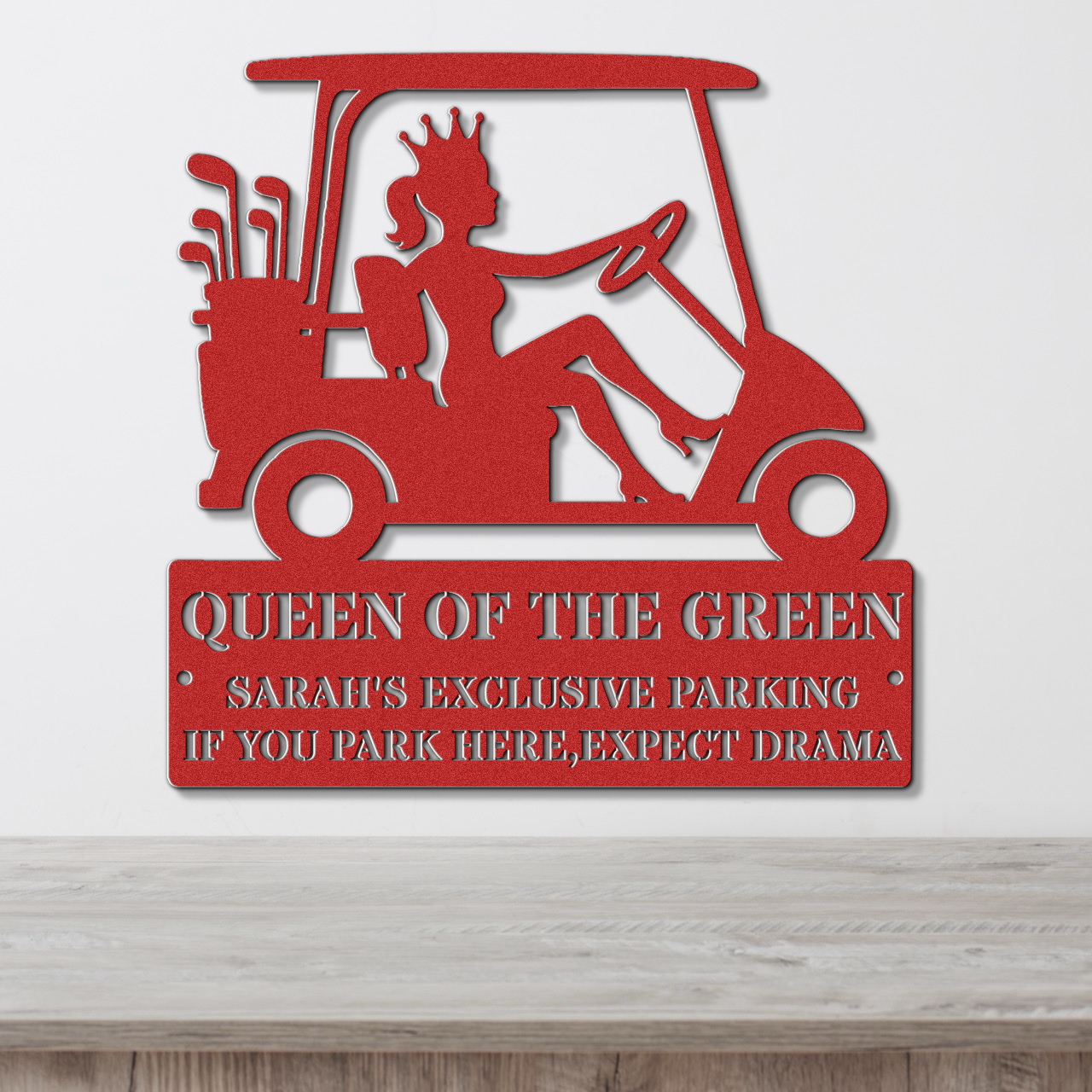 Queen of the green-personalized metal wall art