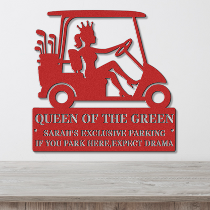 Queen of the green-personalized metal wall art