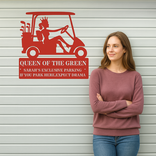 Queen of the green-personalized metal wall art