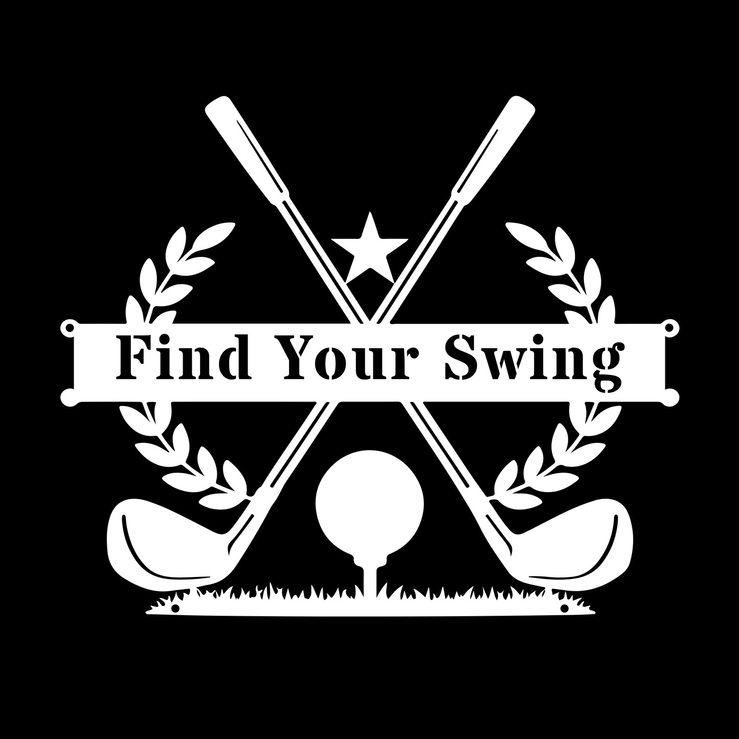 Find Your Swing Metal Wall Sign White