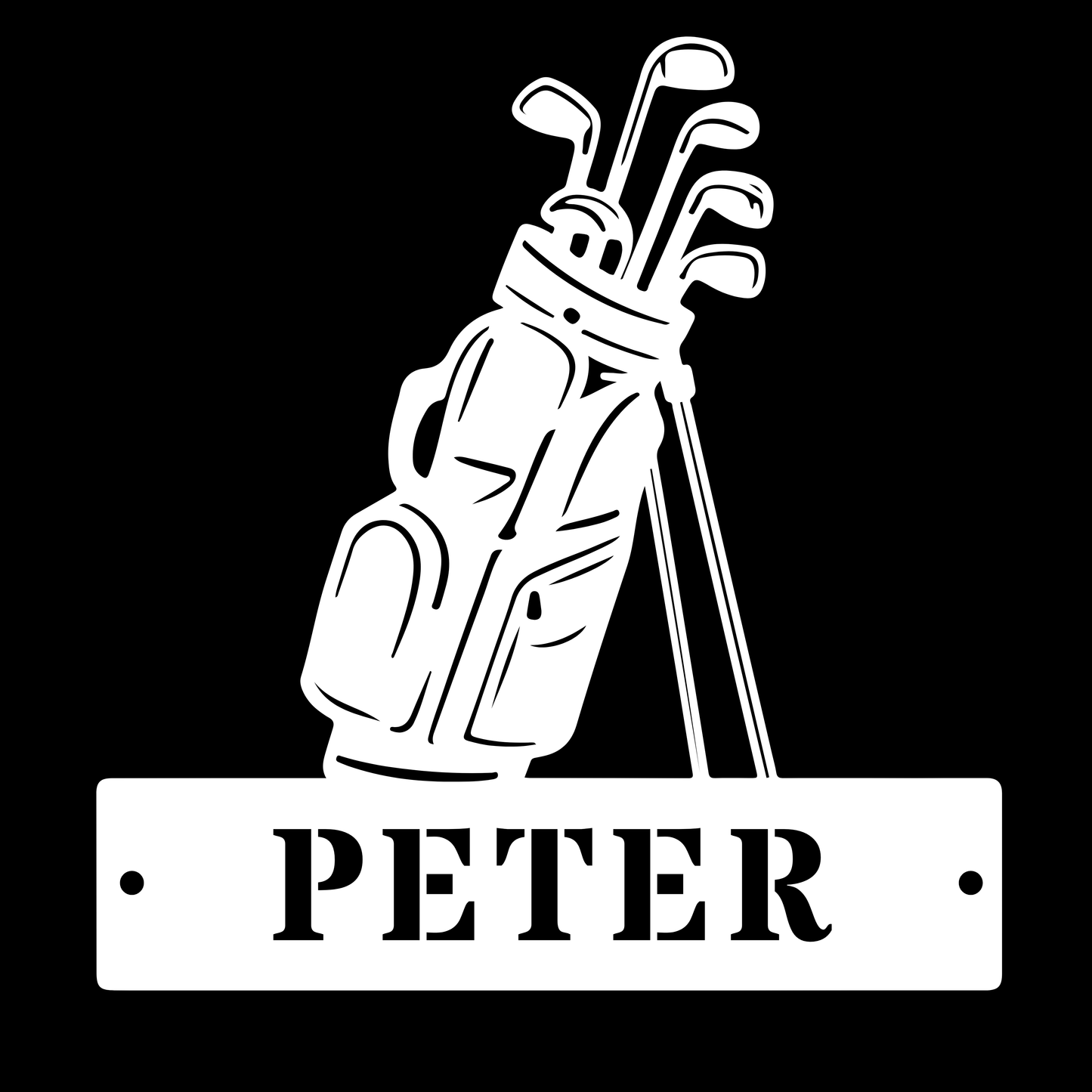 Personalised Golf Bag with Name White
