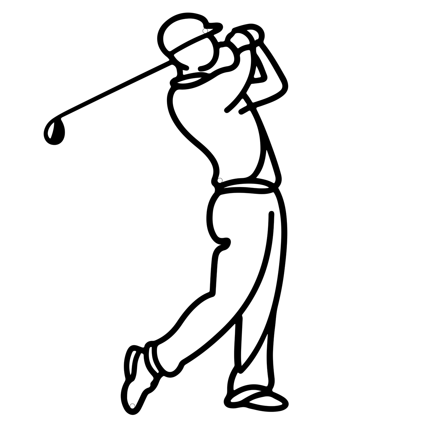 Minimalist Golf Metal Wall Sign Black