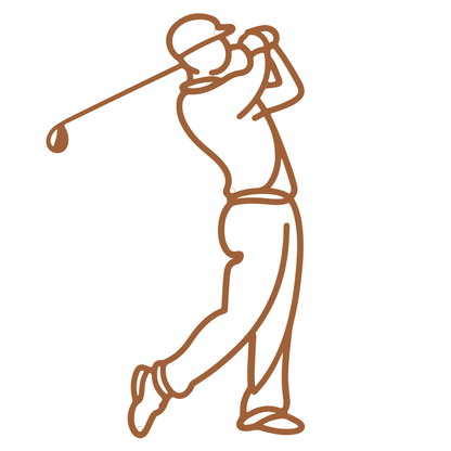 Minimalist Golf Metal Wall Sign Copper