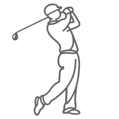 Minimalist Golf Metal Wall Sign Silver
