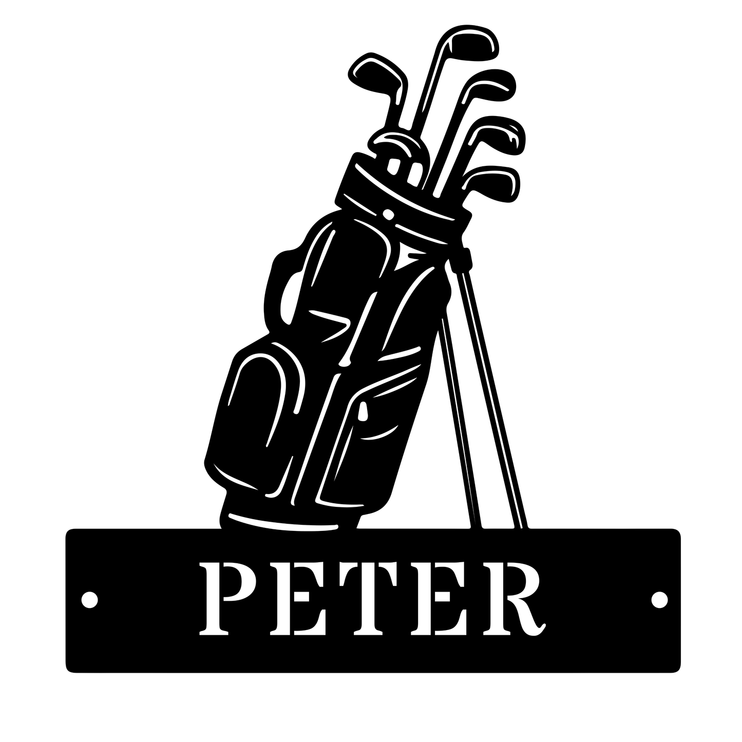 Personalised Golf Bag with Name Black