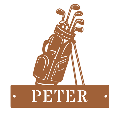 Personalised Golf Bag with Name Copper