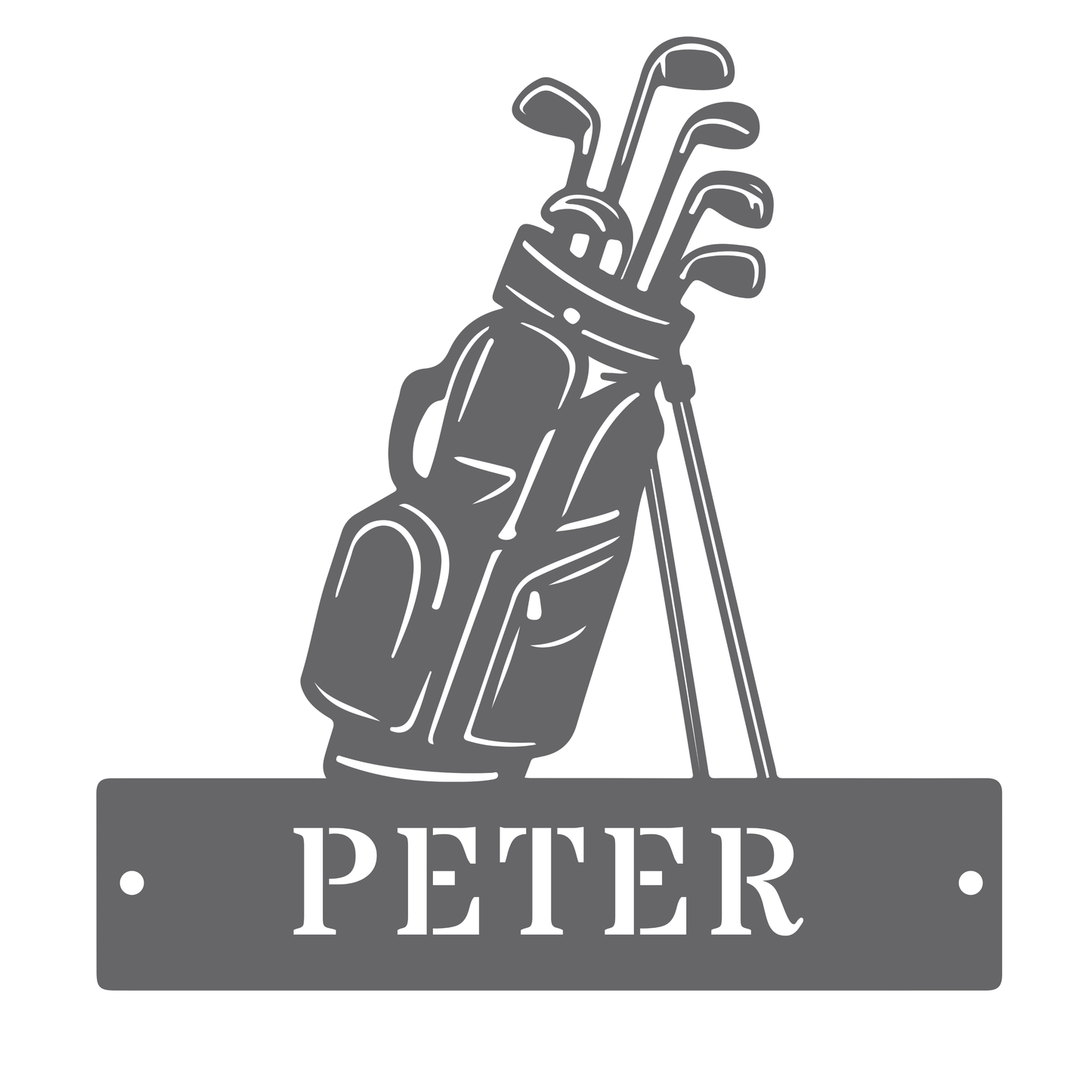 Personalised Golf Bag with Name Silver