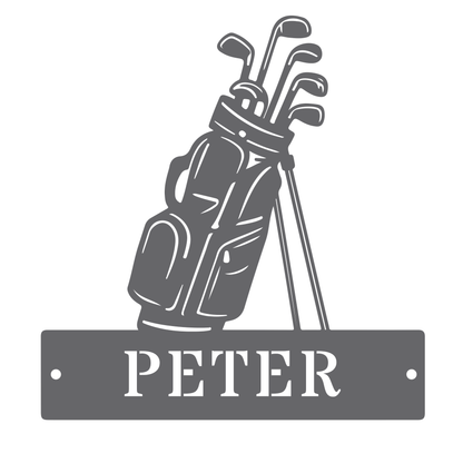 Personalised Golf Bag with Name Silver