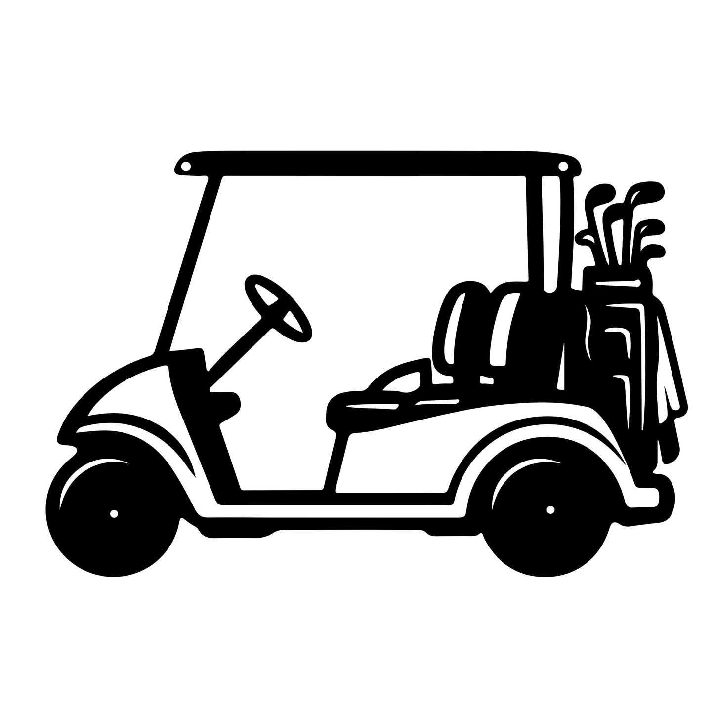 Golf Cart Parking Only Metal Sign Black