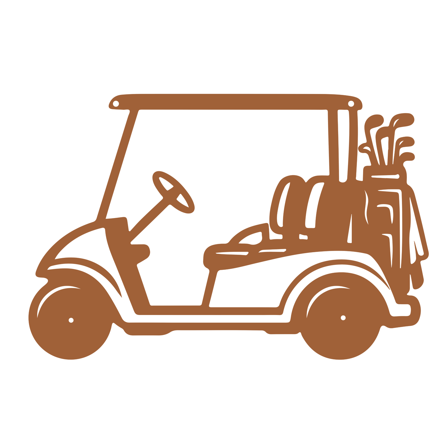 Golf Cart Parking Only Metal Sign Copper