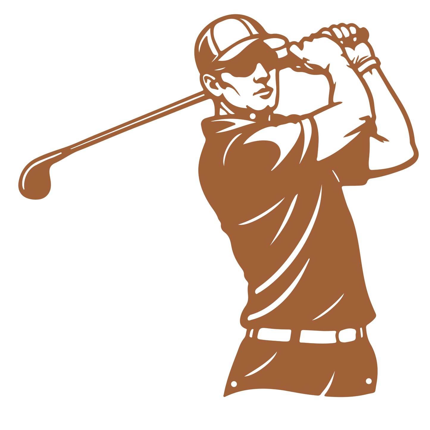 Golf Metal Wall Sign – Simple Golf Decor Copper