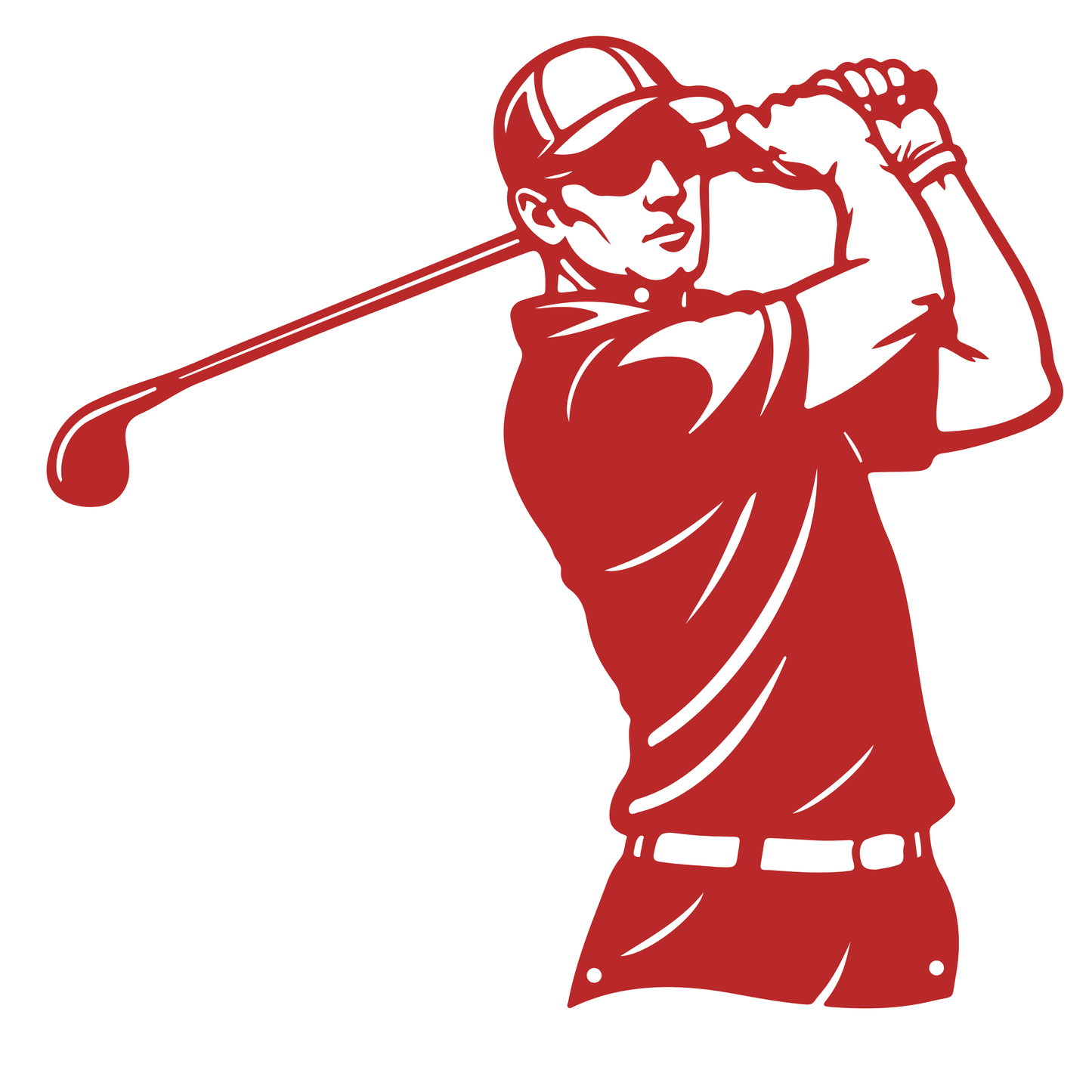 Golf Metal Wall Sign – Simple Golf Decor Red