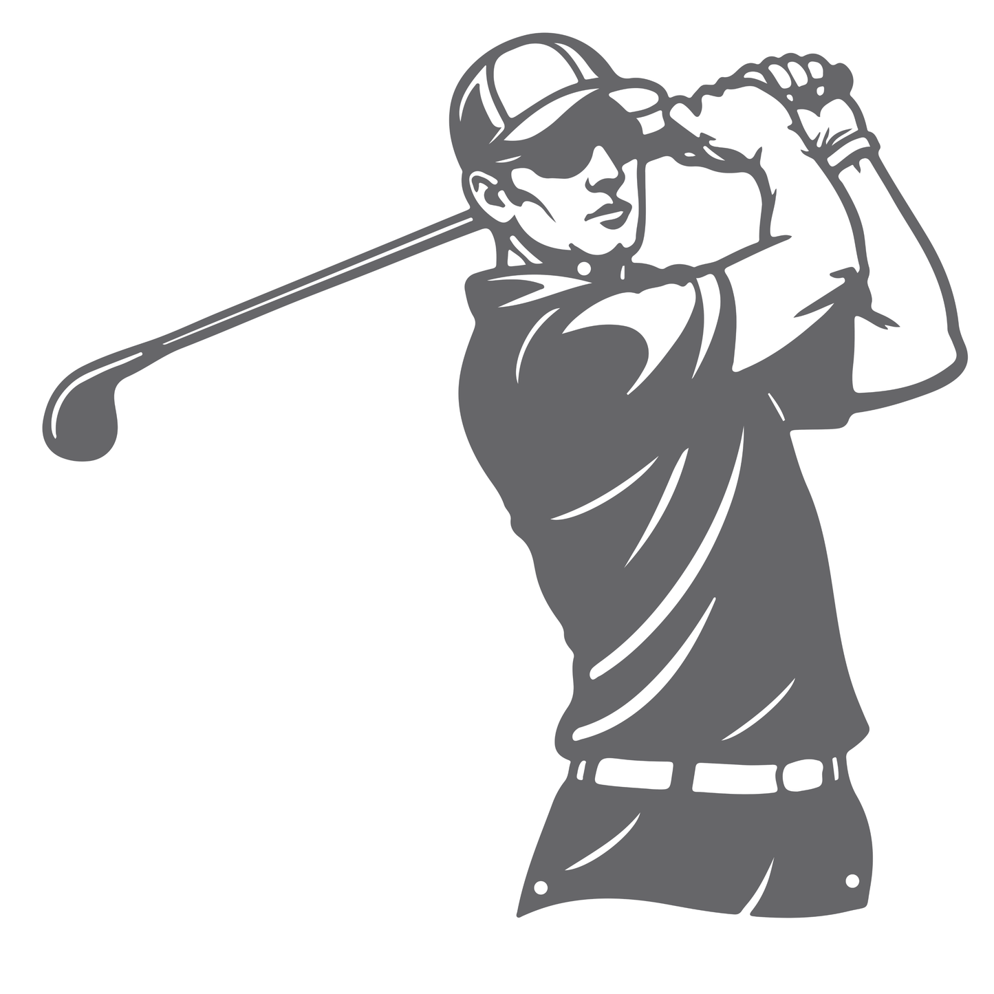 Golf Metal Wall Sign – Simple Golf Decor Silver