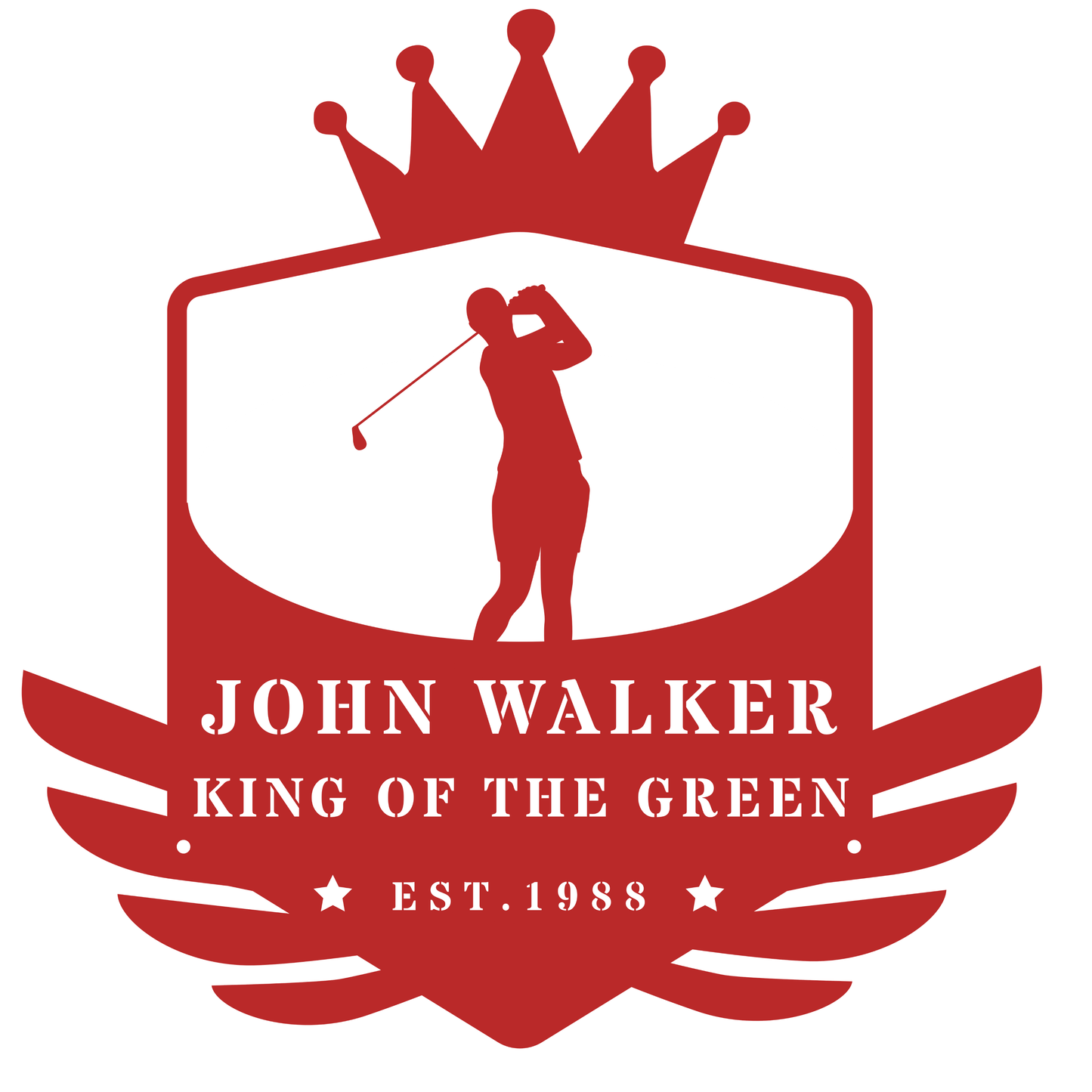 King of the Green Golf Metal Sign Red