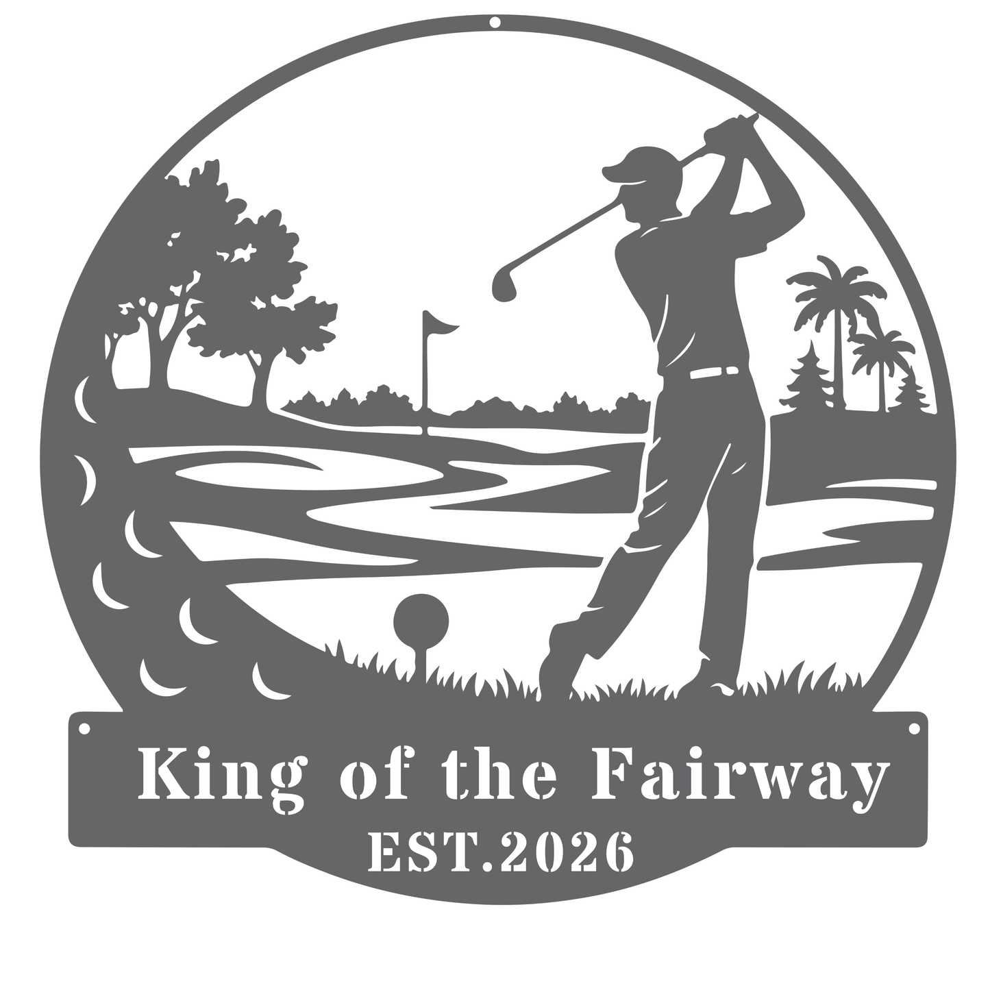 Golf King Metal Wall Art Silver