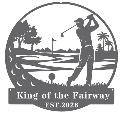 Golf King Metal Wall Art Silver