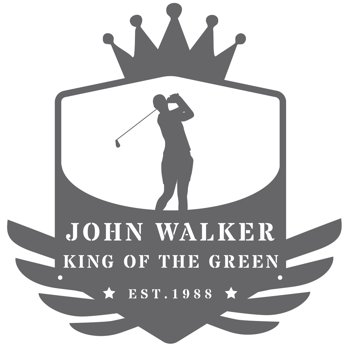 King of the Green Golf Metal Sign Silver