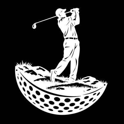 Modern Golf Ball Metal Wall Art White