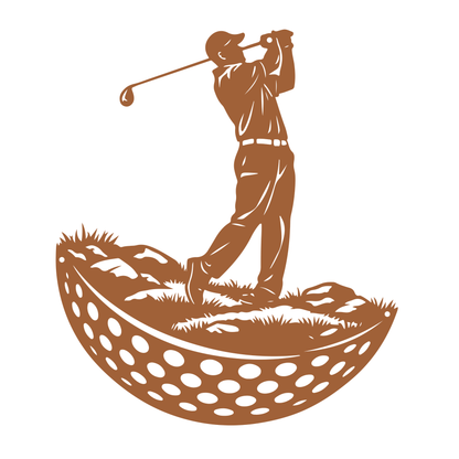 Modern Golf Ball Metal Wall Art Copper