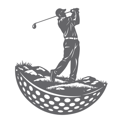 Modern Golf Ball Metal Wall Art Silver