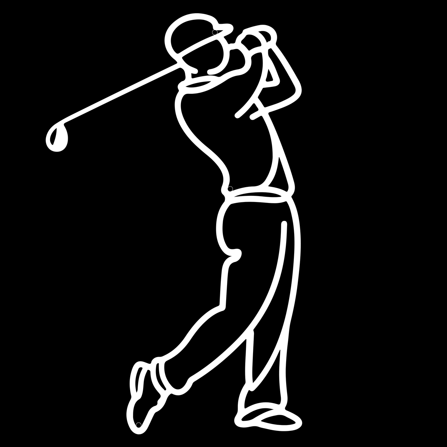 Minimalist Golf Metal Wall Sign White
