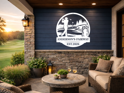 Personalised Golf Metal Sign – Anderson’s Fairway Golf Wall Art