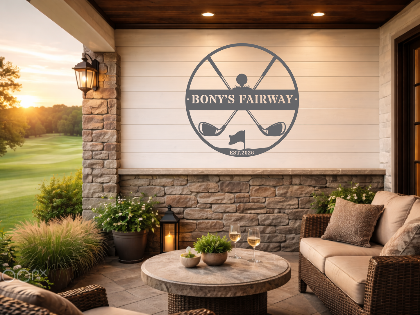 Golfer Family Name Metal Sign - Personalised Golf Art
