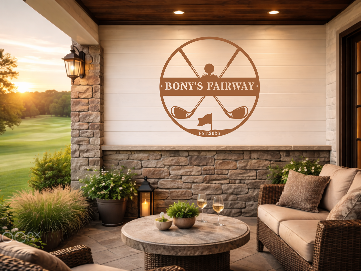Golfer Family Name Metal Sign - Personalised Golf Art