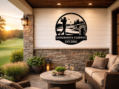Personalised Golf Metal Sign – Anderson’s Fairway Golf Wall Art