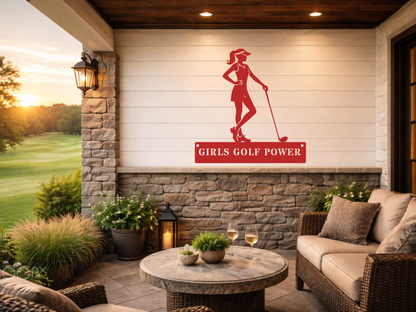 Girls Golf Power Wall Sign – Women’s Golf Art