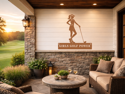 Girls Golf Power Wall Sign – Women’s Golf Art