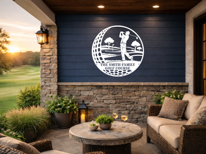 Family Golf Course Metal Sign – Custom Golf Wall Art