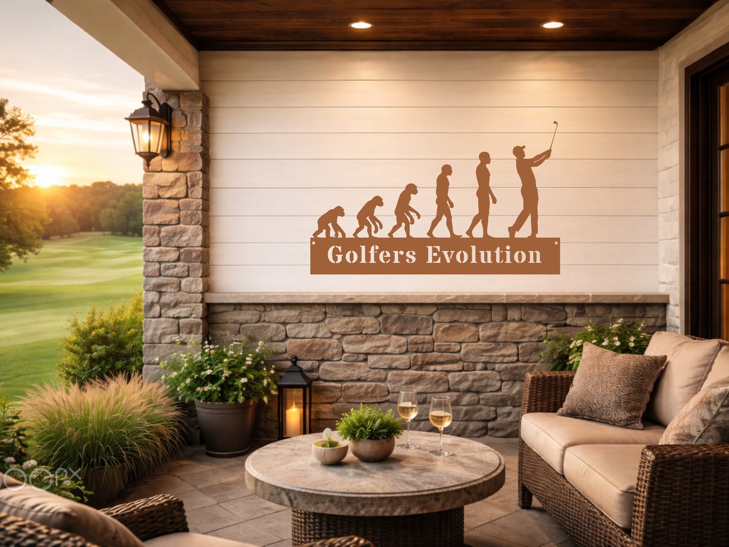 Golfers Evolution Wall Sign – Funny Golf Decor