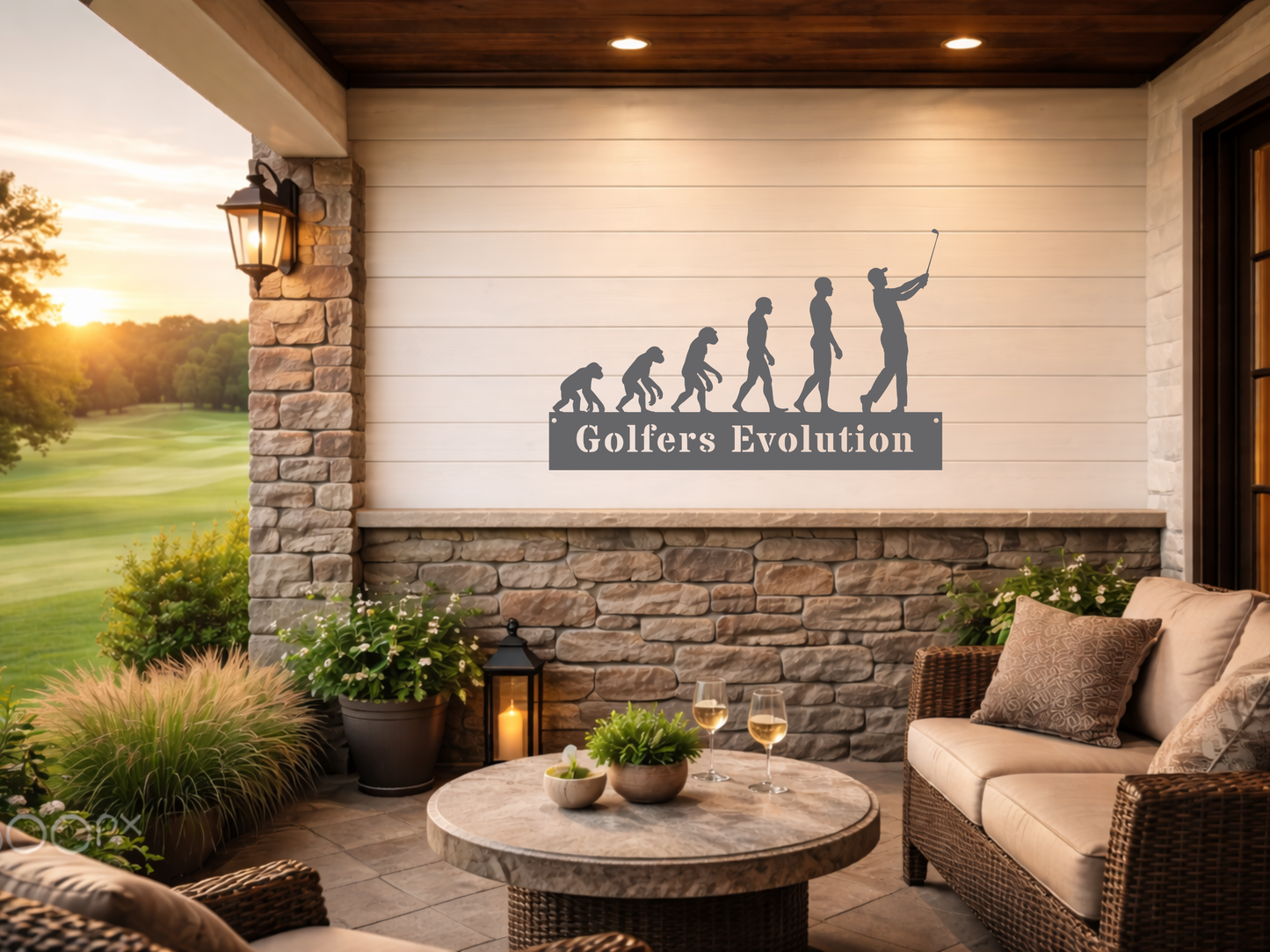 Golfers Evolution Wall Sign – Funny Golf Decor