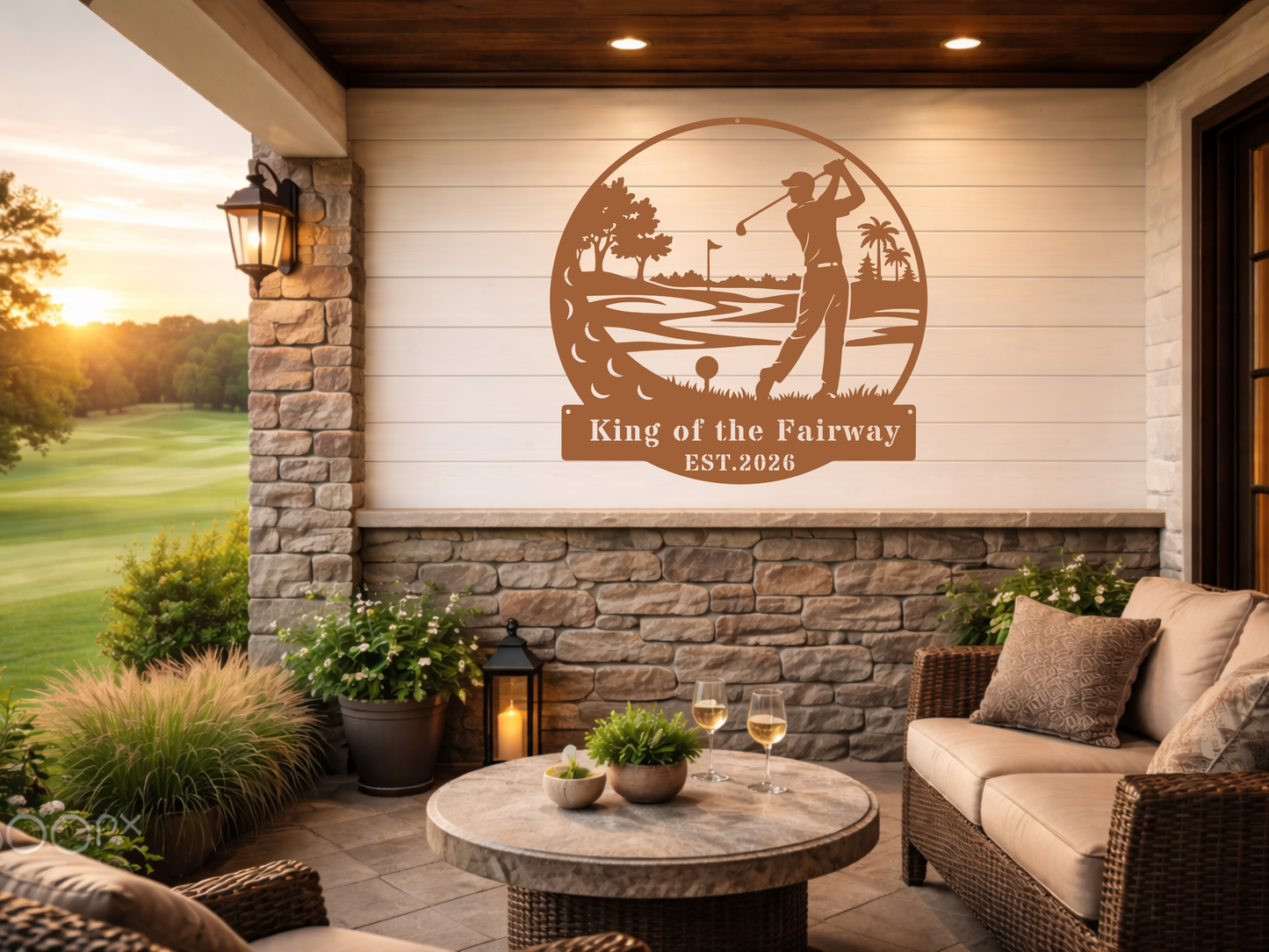 Golf King Metal Wall Art