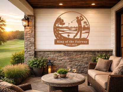 Golf King Metal Wall Art
