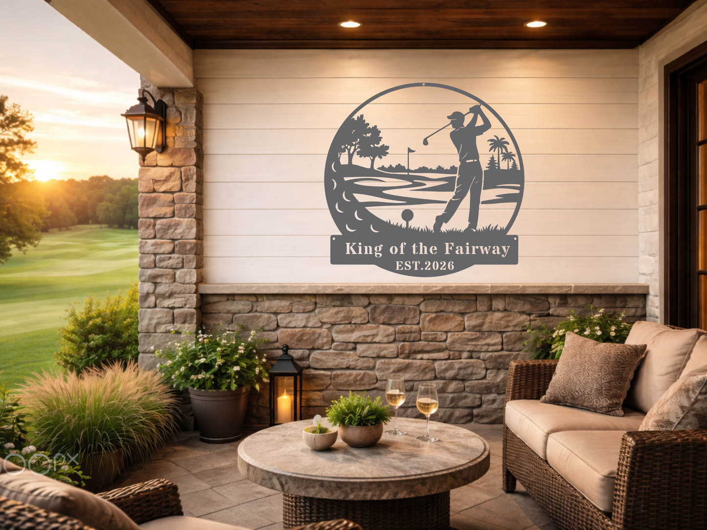 Golf King Metal Wall Art
