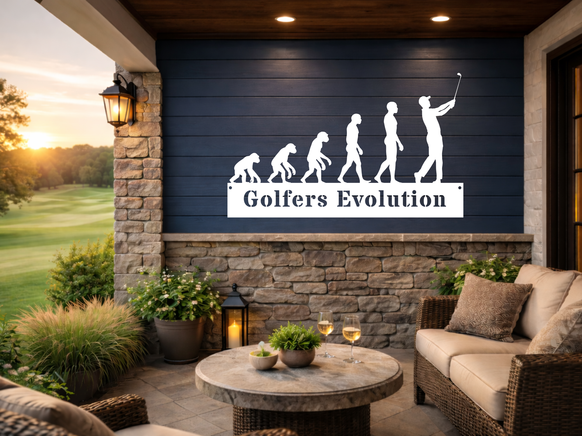 Golfers Evolution Wall Sign – Funny Golf Decor