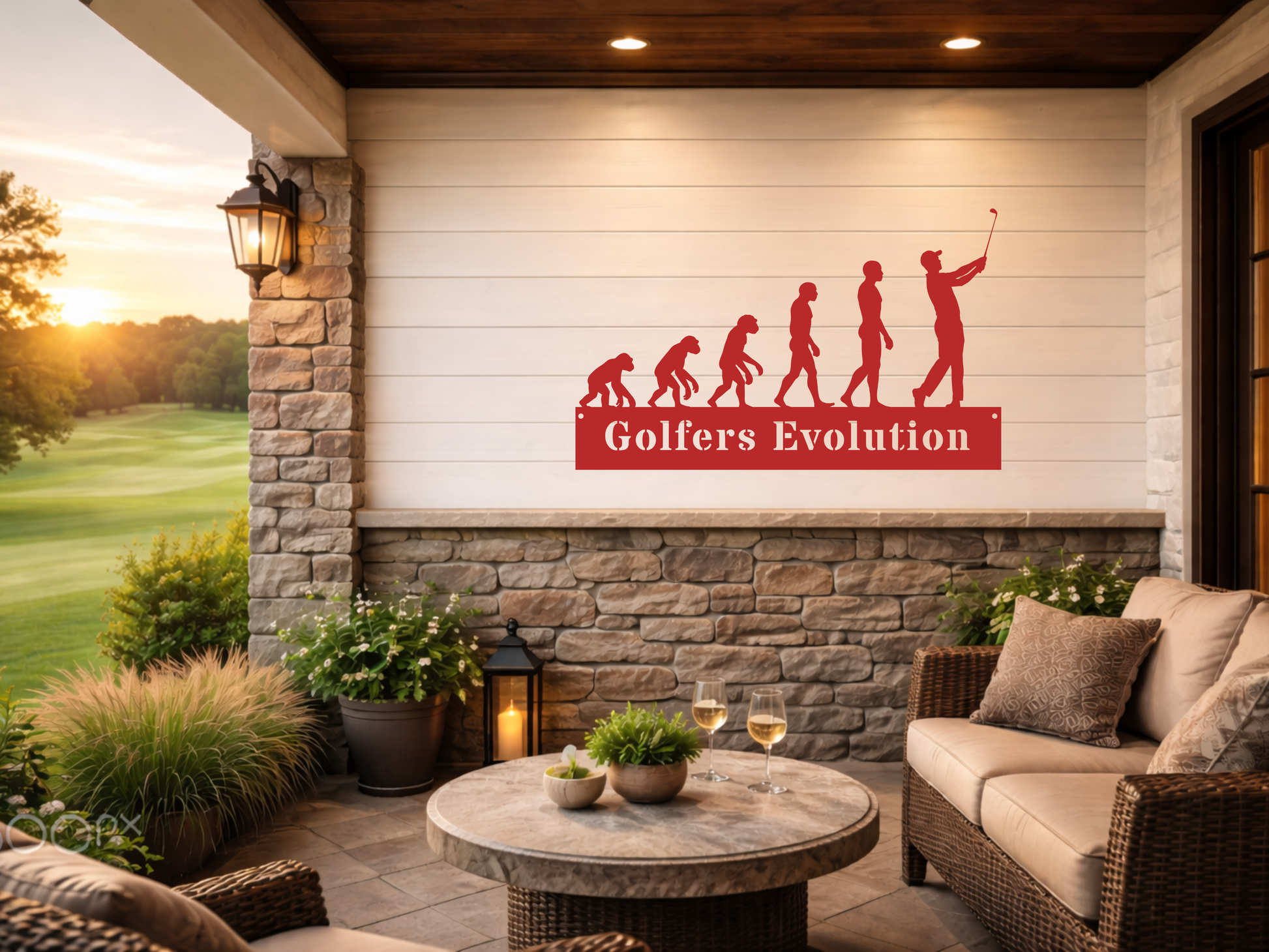 Golfers Evolution Wall Sign – Funny Golf Decor