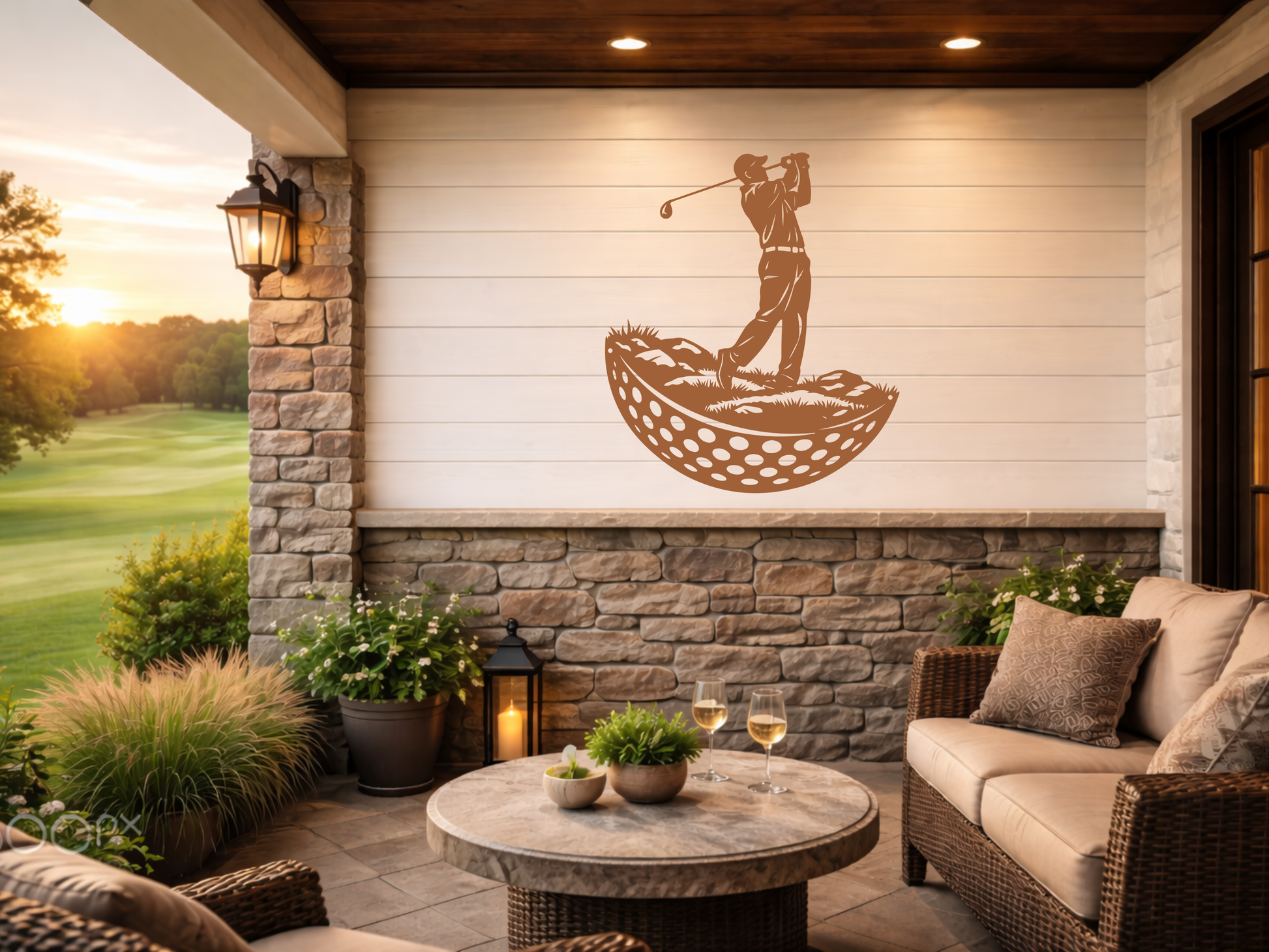 Modern Golf Ball Metal Wall Art