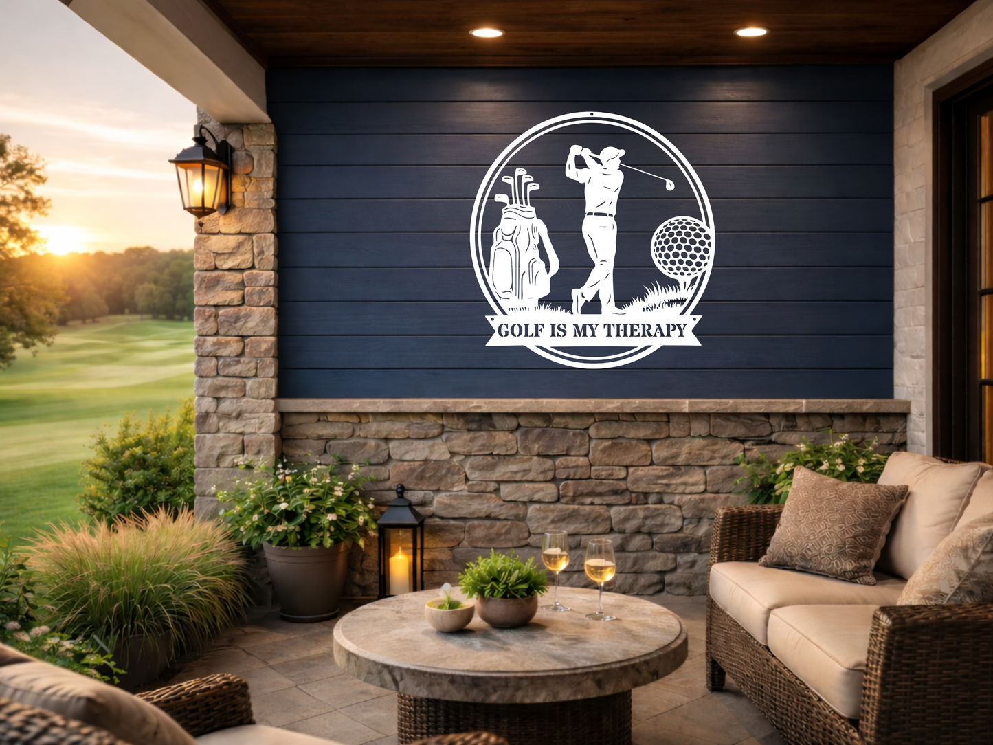 Golf Is My Therapy Wall Art
