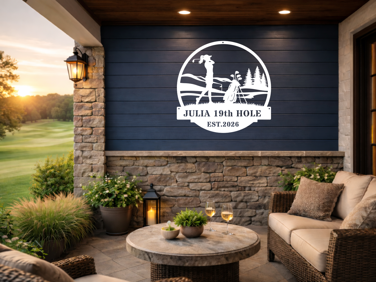 Personalised 19th Hole Golf Metal Sign