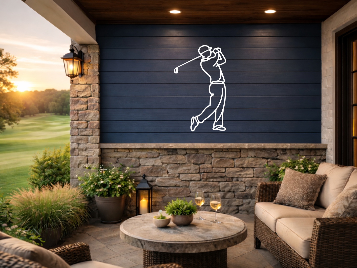 Minimalist Golf Metal Wall Sign