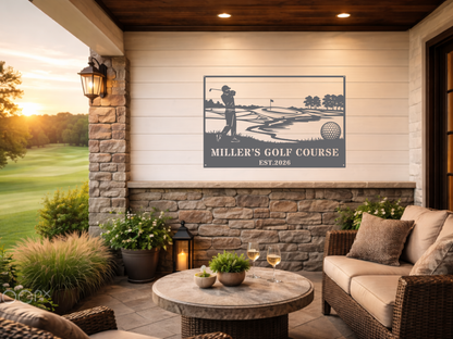 Personalised Golf Course Metal Wall Art